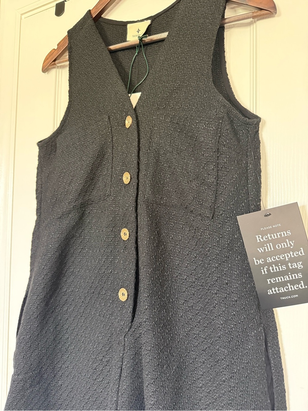 NWT Tuckernuck Myla Black Textured Romper size XS - Picture 4 of 4